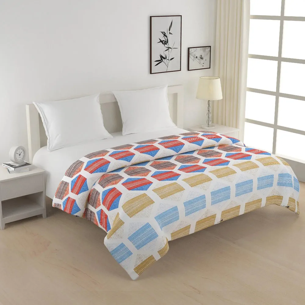 Swayam Abstract Blocks & Prints Blended Cotton Heavy Double Bed Comforter