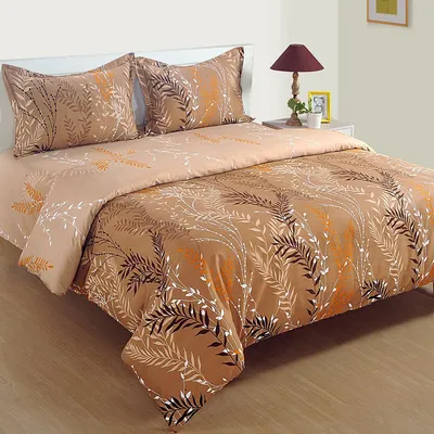 Swayam Choco Charm Zinnia Collection Double Bedsheet with 2 pillow covers
