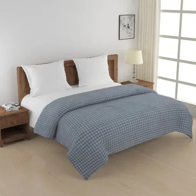 Swayam Geometric Pattern Grey Pure Cotton Double Bed Comforter
