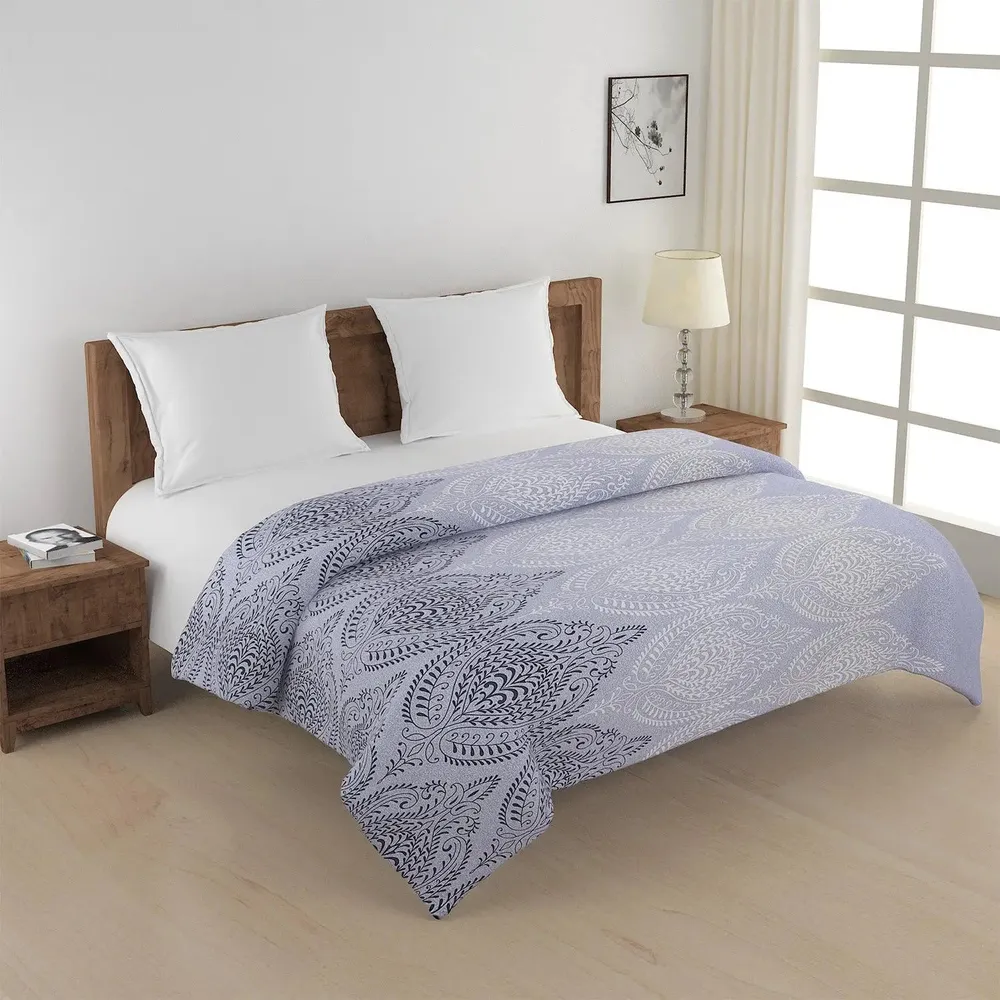 Swayam Lilac Traditional Art Pure Cotton Double Bed Comforter