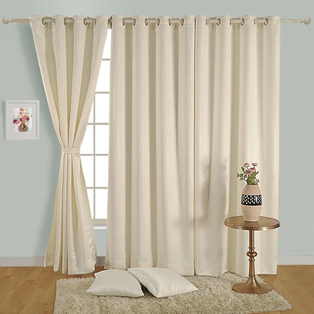 Swayam Off White Paisley J&B Blackout Eyelet Door Curtain
