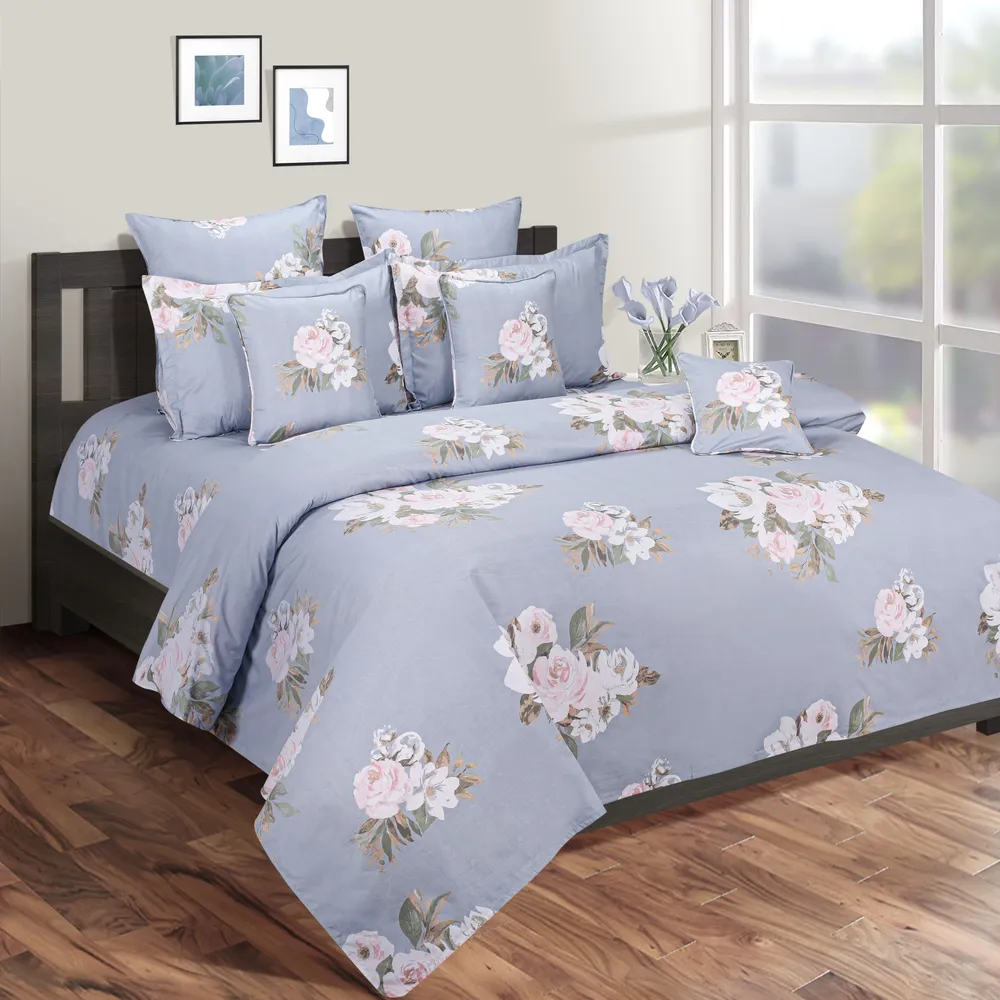 Swayam Pink Rose coin color Veda Extra Large Double Bedsheet with 2 pillow covers
