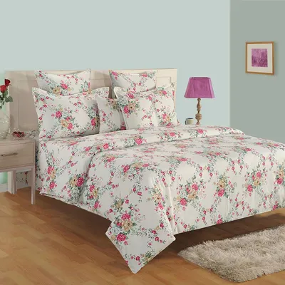 Swayam Roseland Zinnia Double Bedsheet with 2 pillow covers