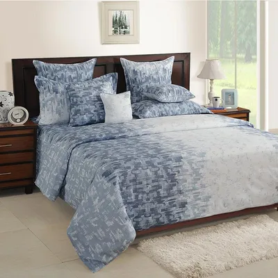 Swayam Zinnia Turquoise Floral Cotton Double Bedsheet