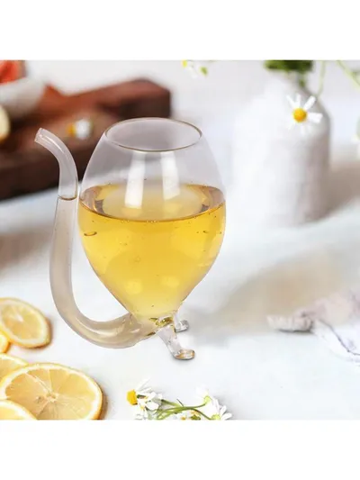 Tail Straw Sip Bubble Cocktail Glass
