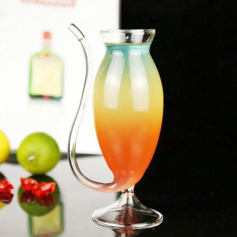 Tail Straw Sip Tall Cocktail Glass