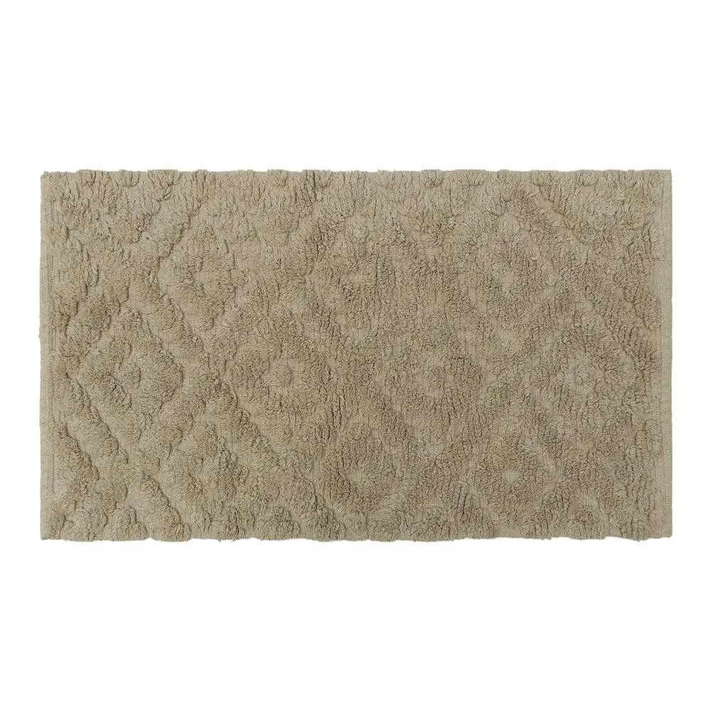 Taupe Textured Soft Cotton Bathmat (21 x 34) Inches