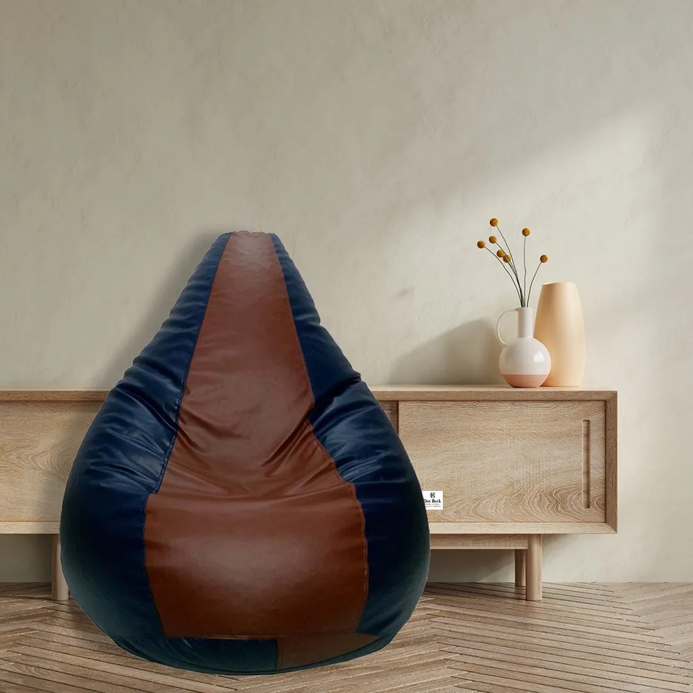 Tear Drop Designed Brown& Blue Bean Bag Cover  (L,XL,XXL,XXXL, Jumbo)