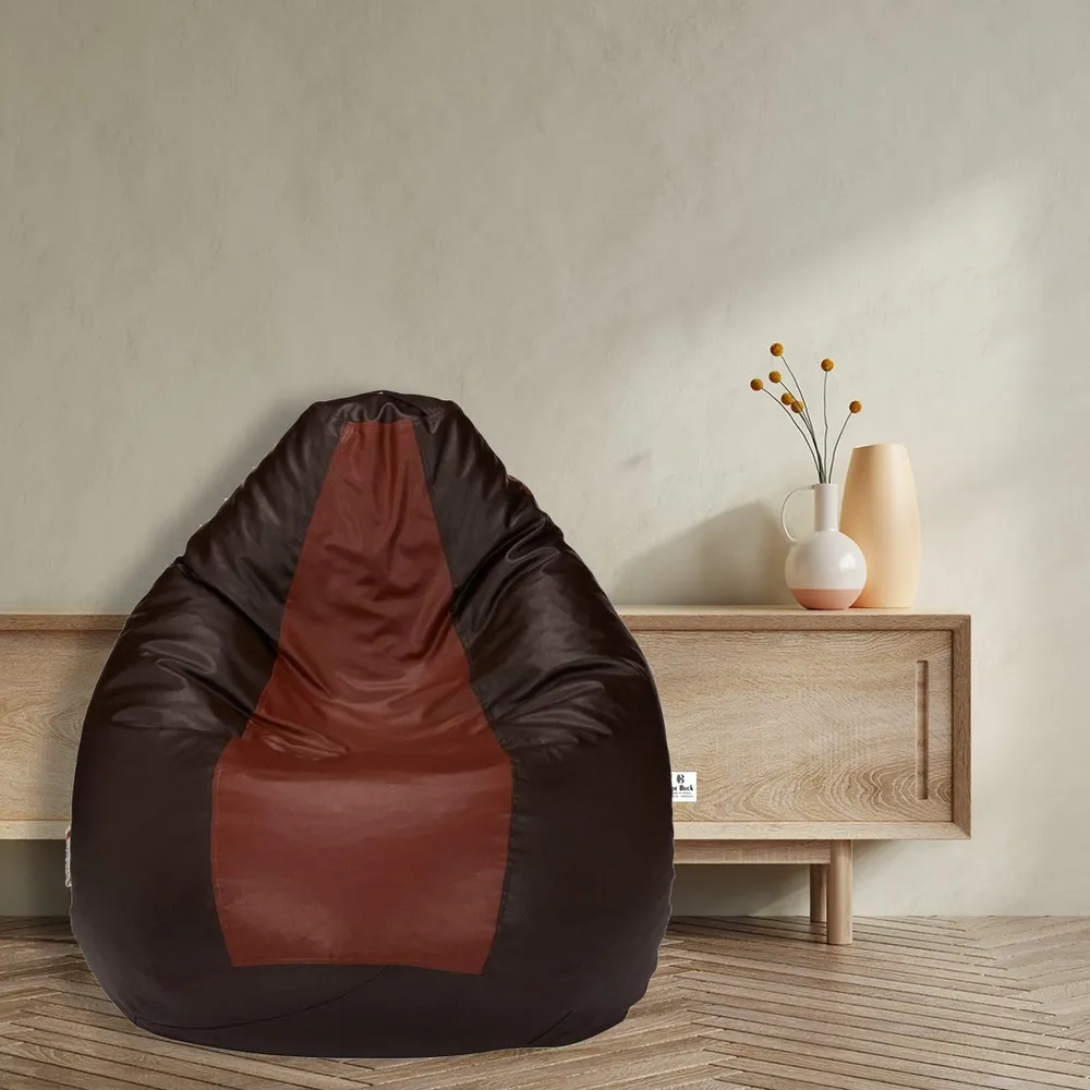 Tear Drop Designed Brown Tan Bean Bag Cover  (L,XL,XXL,XXXL, Jumbo)
