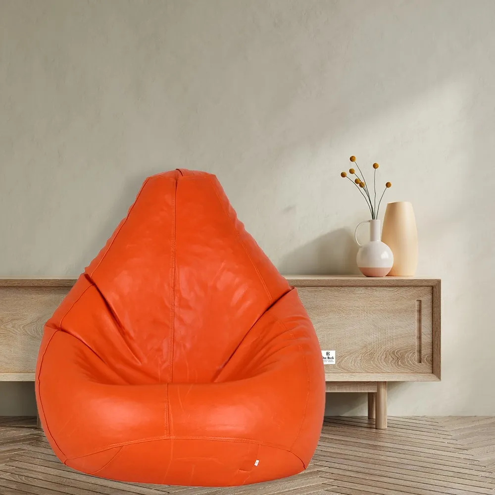 Tear Drop Designed Tangerine Bean Bag Cover  (L,XL,XXL,XXXL, Jumbo)