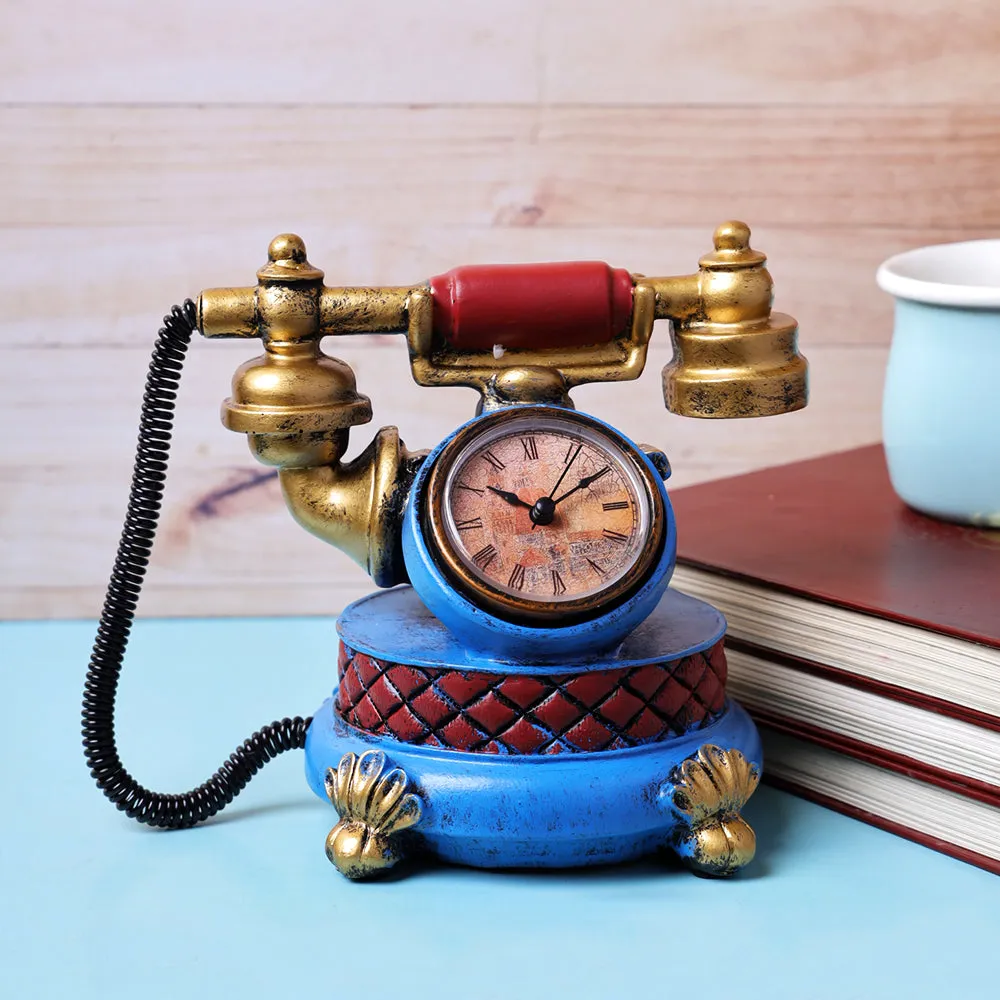 Telephone Designer Clock Cum Table Accent
