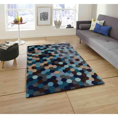 Tessellation Pattern Dive Into Blue Area Carpet
