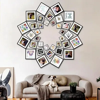 The Wall of Memories Photo Frame Set with Beautiful Art Placeholders, Set of 36 Frames