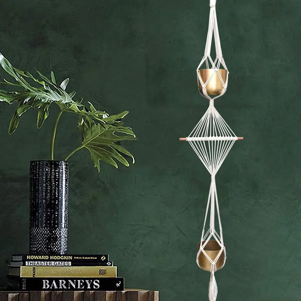 Threaded Designer Boho Cotton Plant Hanger Without Pot