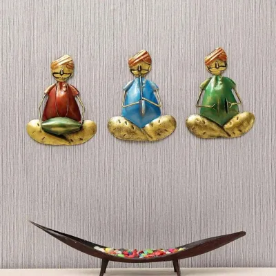 Three Musicians Wall Decor Human Figurine / Showpiece Set Of 3
