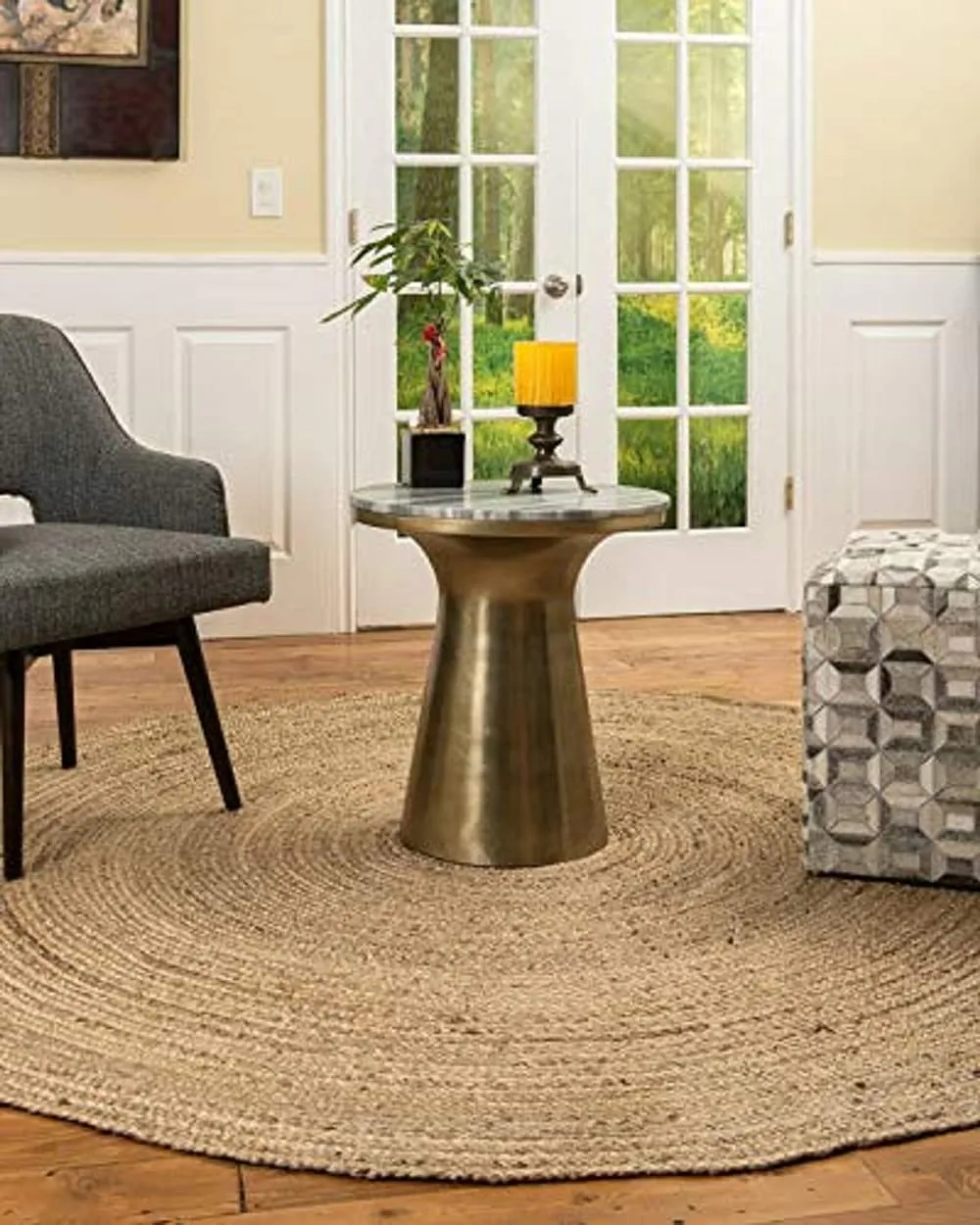 Traditional Designer Round Jute Rug
