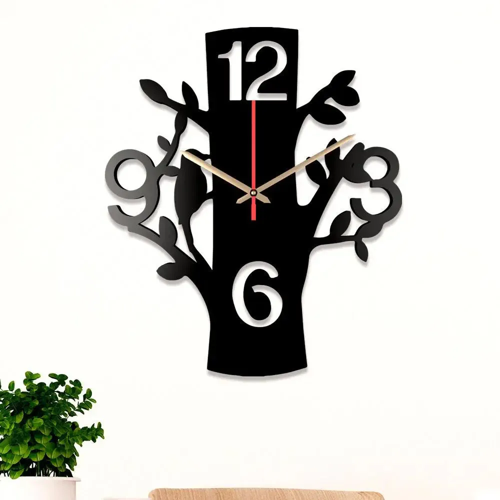 Tree Shape Wooden Wall Clock