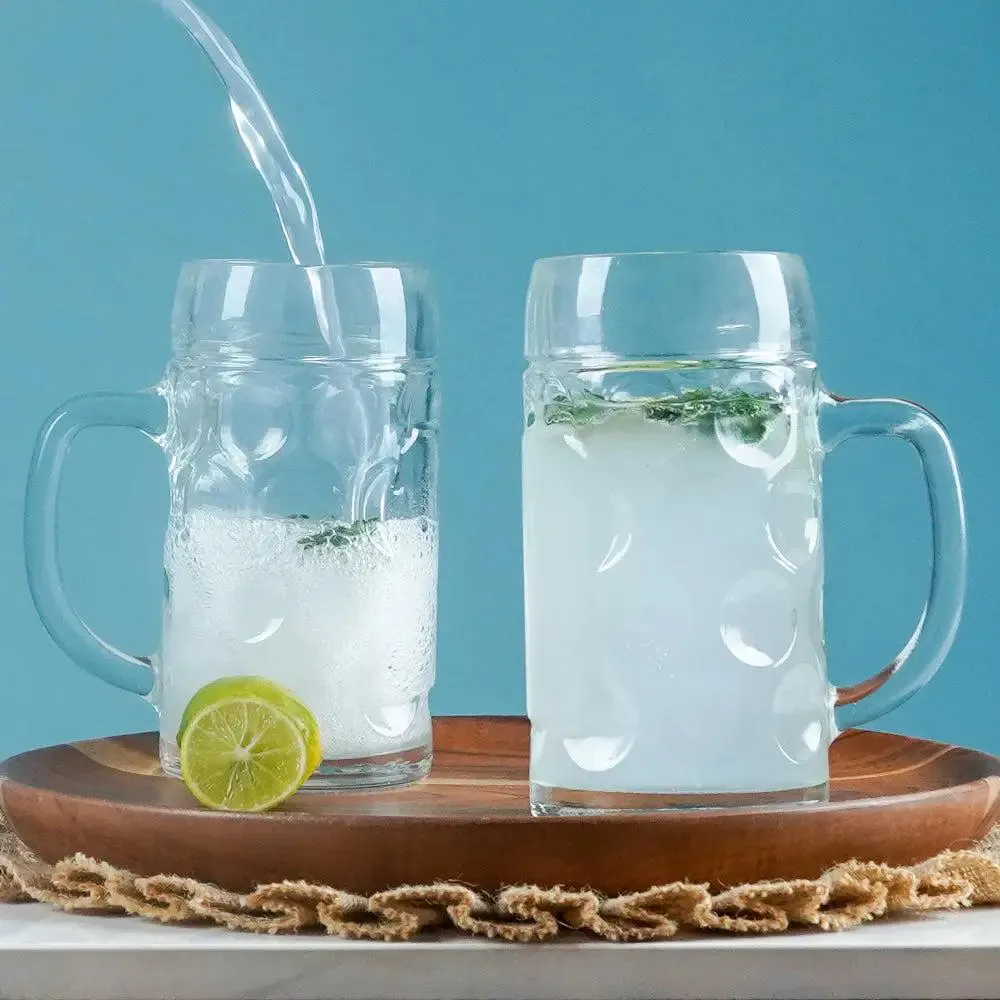 Trendy Tapered Premium Glass Beer Mug With Sturdy Handle (0.5 Ltr)