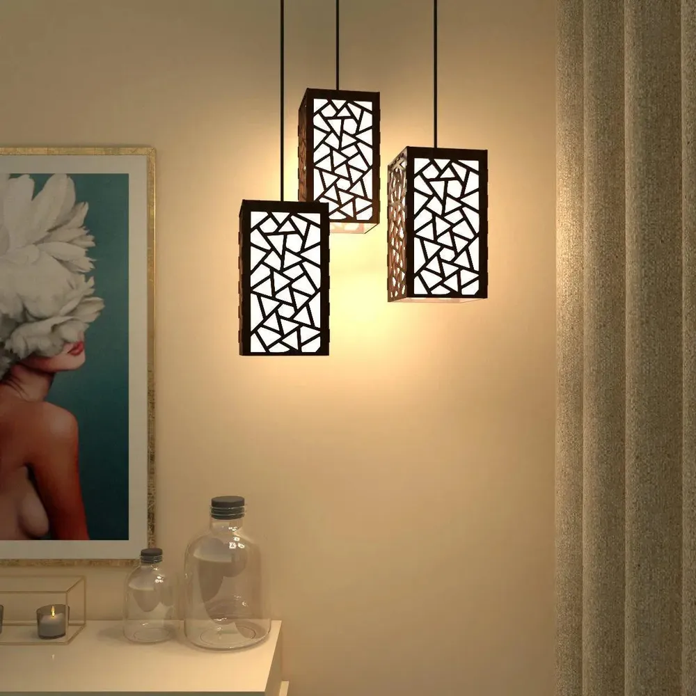 Triple Take Wood Hanging Ceiling / Pendant Light / Modern Lamp