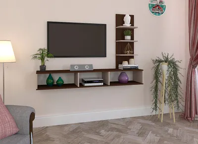 Two Tonal Walnut Modern Classic TV Unit