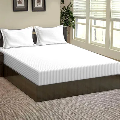Ultra-Soft Cotton Twin Bed Solid Fitted Bedsheet With 2 Pillow Covers (Available in Multiple Colours)