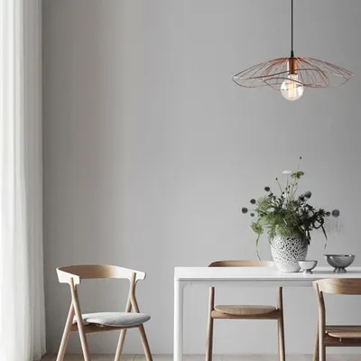 Umbrella Patterned Matte Gold Hanging Lamp