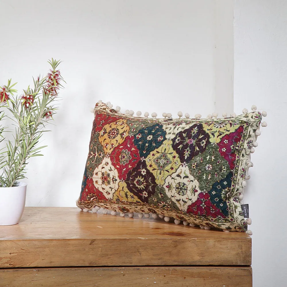 Unique Multi-Hued Abadeh Filled 100% Cotton Cushion Cover Set Of 1