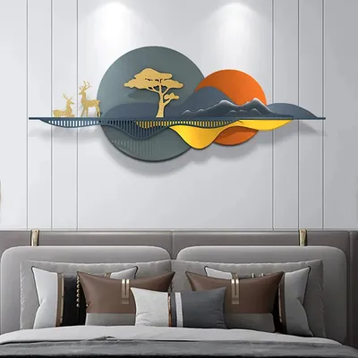 Vibrant Multicolour Scenery Metal Wall Art for Living Room
