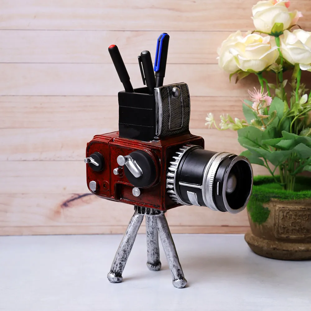 Vintage Brown Tripod Camera Deisgner Table Accent