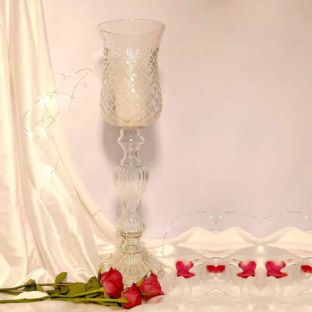 Vintage Classic Glass Hurricane Accent Candle Holder