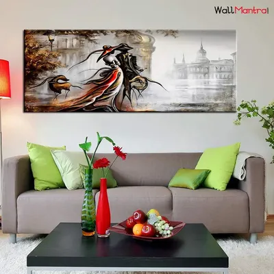 Vintage Couple Modern Art Canvas Painting