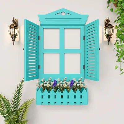 Vintage Designer Garden Window Wooden Wall Decor