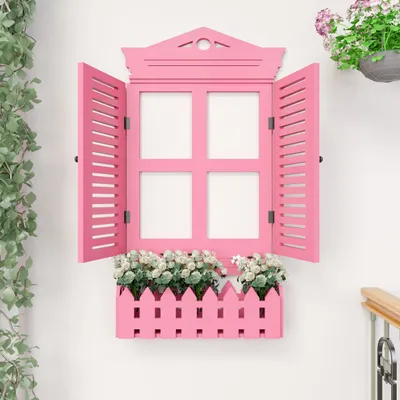 Vintage Designer Garden Window Wooden Wall Decor