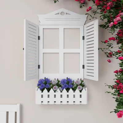 Vintage Designer Garden Window Wooden Wall Decor