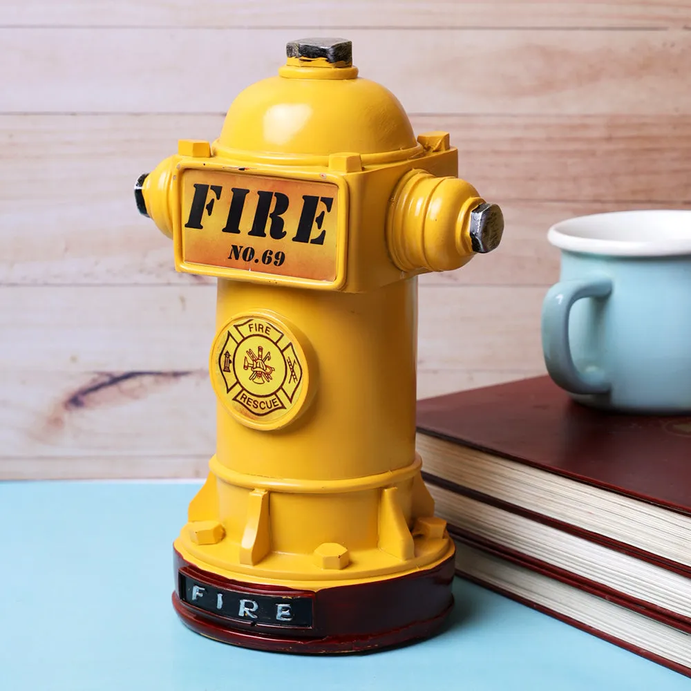 Vintage Large Fire Hydrant Yellow Table Accent