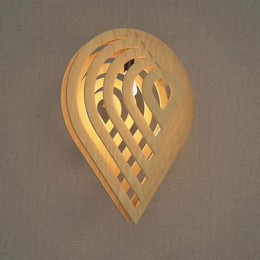 Water Drop Shape Wood Pendant Lamp / Pendant Light / Modern Lamp