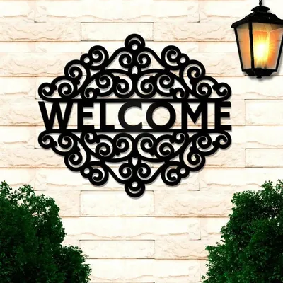 Welcome Design Wooden Wall Hanging, Living Room Wooden Wall Decoration