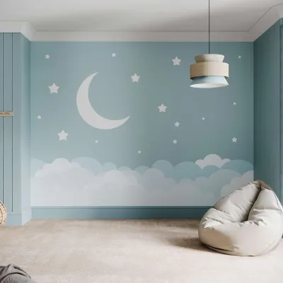 WallMantra Whimsical Starry Night Premium Quality Wallpaper