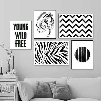 Young Wild Free Monochrome Frame Set of 5