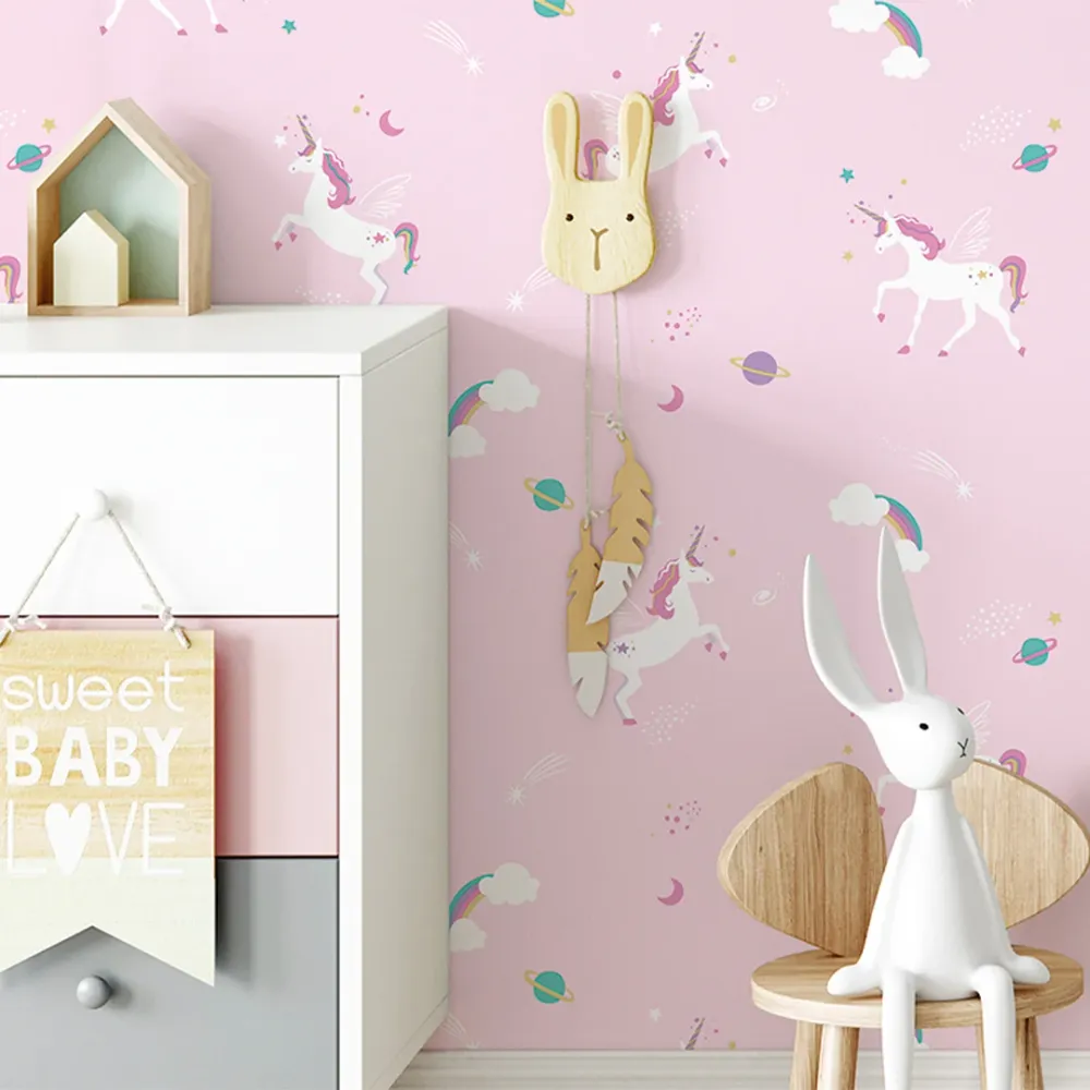 WallMantra Premium Pink Fantasy Land Wall Mural